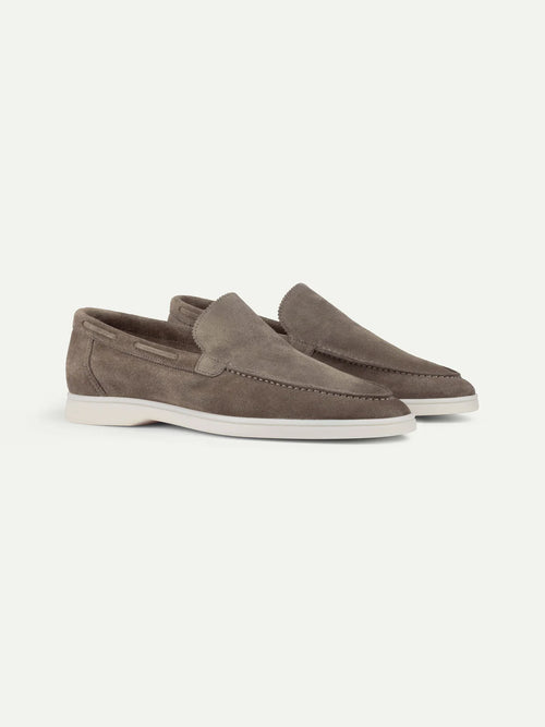 Ascona Suede Loafer – Men’s Taupe Suede Slip-On Shoe