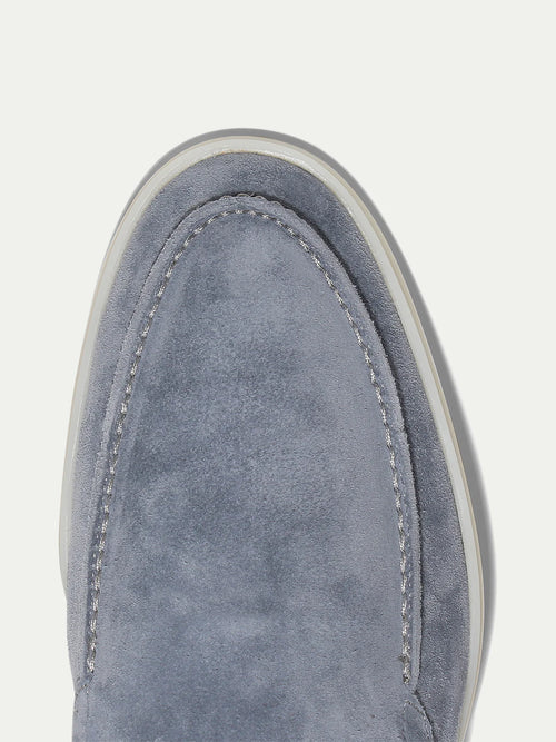 Monaco Suede Loafer – Men’s Blue Grey Suede Slip-On Shoe