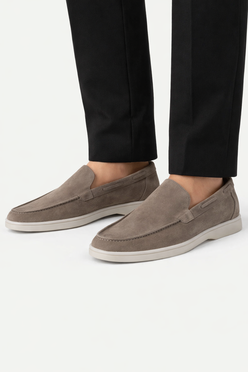 Ascona Suede Loafer – Men’s Taupe Suede Slip-On Shoe